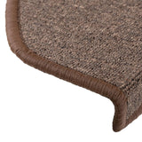 Stair Mats 15 pcs 65x24x4 cm Coffee Brown Half Round Large 133888