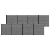 Fence Set 1391 x 186 cm WPC and Aluminium Grey 3429400