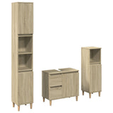 3 Piece Bathroom Furniture Set Sonoma Oak Engineered Wood 3307669