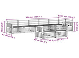 Outdoor Sofa Set 8 pcs White 306 x 128.5 x 73 cm 3392024