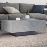 Coffee Table with LED Lights Concrete Grey 85x55x31 cm 836612