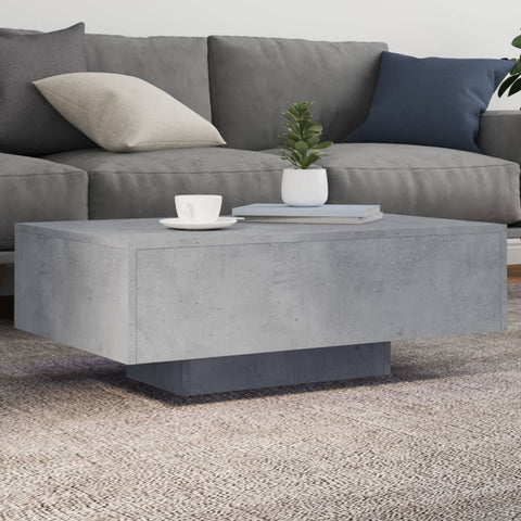 ZNTS Coffee Table with LED Lights Concrete Grey 85x55x31 cm 836612