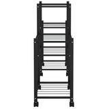 Flower Stand with Wheels 83x25x63.5 cm Black Iron 343126