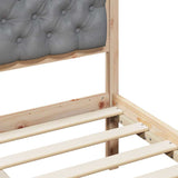 Bed Frame Light Grey 200 x 200 cm Solid Pine Wood 3394268