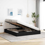 Storage Bed with Mattress Black 160 x 200 cm Fabric 3370024