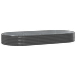 Garden Raised Bed Galvanised Steel 296x140x36 cm Anthracite 319031