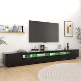 TV Cabinet with LED Lights Black 300x35x40 cm 3081925