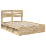 Bed Frame Sonoma Oak 150 x 200 cm Solid Pine Wood 3411401