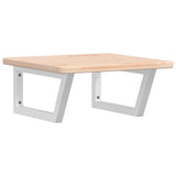 Basin Shelf Wall Mounted Steel and Solid Wood Oak 3302382