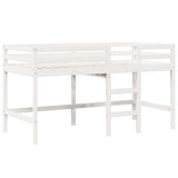 High Sleeper Bed without Mattress White 90x190 cm Single Solid Wood Pine 3282059