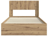 Bed Frame with Storage and Headboard Artisan Oak 90 x 190 cm 3414522