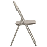 Folding Chair 8 pcs Faux Leather Sand 48 x 43.5 x 81 cm 42029066