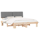 Bed Frame with Upholstered Headboard Light Grey 200 x 200 cm 3398074