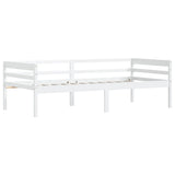 Bed Frame White Solid pinewood Single Durable Bed Frame 322052