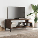 TV Cabinet Brown Oak 102x40x41 cm Engineered Wood and Powder-coated Steel 842415