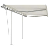 Manual Retractable Awning with Posts 3.5x2.5 m Cream 3069917