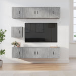 7 Piece TV Cabinet Set Concrete Grey Engineered Wood 3188666