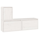 TV Cabinets 3 pcs White Solid Wood Pine 3100175