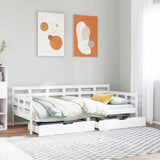 Daybed with Drawers without Mattress White 80x200 cm Solid Wood 3302141