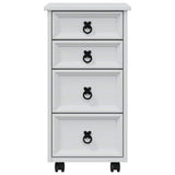 Rolling Cabinet with Drawers CORONA White 42040542