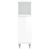 ZNTS 3 Piece Bathroom Cabinet Set High Gloss White Engineered Wood 3187791