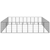 40-Panel Dog Playpen Black 50x100 cm Powder-coated Steel 3115966