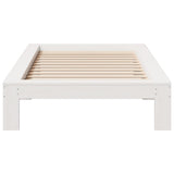 ZNTS Bed Frame without Mattress White 100x200 cm Solid Wood Pine 855323