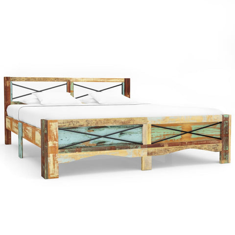 Bed Frame without Mattress Solid Reclaimed Wood 180x200 cm Super King 247668