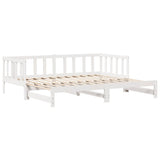 Daybed with Trundle and Drawers without Mattress White 90x190 cm Single 3302194