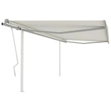 Manual Retractable Awning with Posts 4.5x3.5 m Cream 3070037