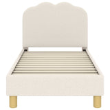 Toddler Bed Frame with Headboard Cream 70 x 140 cm Sheep Fabric 42010964