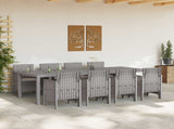 Garden Dining Set 9 pcs White Polypropylene 3378743