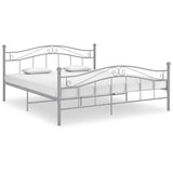Bed Frame Grey Powder-coated metal Double Durable Bed Frame 325002