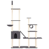 ZNTS Cat Tree with Sisal Scratching Posts Dark Grey 279 cm 171617