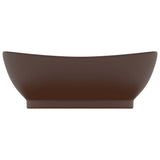 Luxury Basin Overflow Oval Matt Dark Brown 58.5x39 cm Ceramic 146940