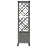 Raised Bed with Trellis and Roof Light Grey 124.5 x 40 x 142 cm 3423032