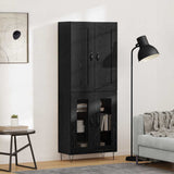 Highboard Black Oak 69.5 x 34 x 180 cm Engineered Wood 3403170