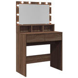 Dressing Table with LED Brown Oak 80x41x134.5 cm 848191