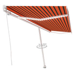 ZNTS Manual Retractable Awning with LED 500x300 cm Orange and Brown 3069585