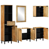 5 Piece Bathroom Furniture Set Brown Solid Wood Mango 3310009
