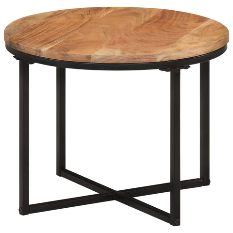 ZNTS Coffee Table 45x45x35 cm Solid Wood Acacia and Iron 372740