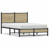 Metal Bed Frame without Mattress Sonoma Oak 120x200 cm 4007884