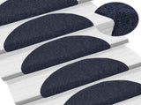 Stair Mats Self-adhesive 30 pcs 56x17x3 cm Blue Half Round 3365684