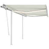 Manual Retractable Awning with LED 3x2.5 m Cream 3069902