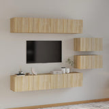 4 Piece TV Cabinet Set Sonoma Oak Engineered Wood 3114600