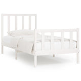 Bed Frame without Mattress White 100x200 cm Solid Wood 3106824