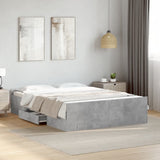 Bed Frame with Drawers without Mattress Concrete Grey 135x190 cm Double 3280317