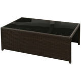 8 Piece Garden Lounge Set with Cushions Poly Rattan Brown 42992