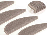 Stair Mats 15 pcs 56x17x3 cm Dark Beige Half Round 326896