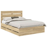 Bed Frame with Drawer Sonoma Oak 150 x 200 cm Engineer Wood 3411824